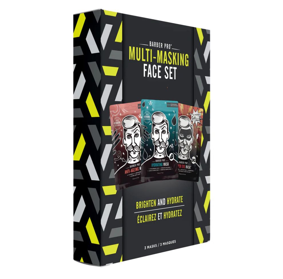 Barber Pro Multi-Masking Face Set packaging on a white background